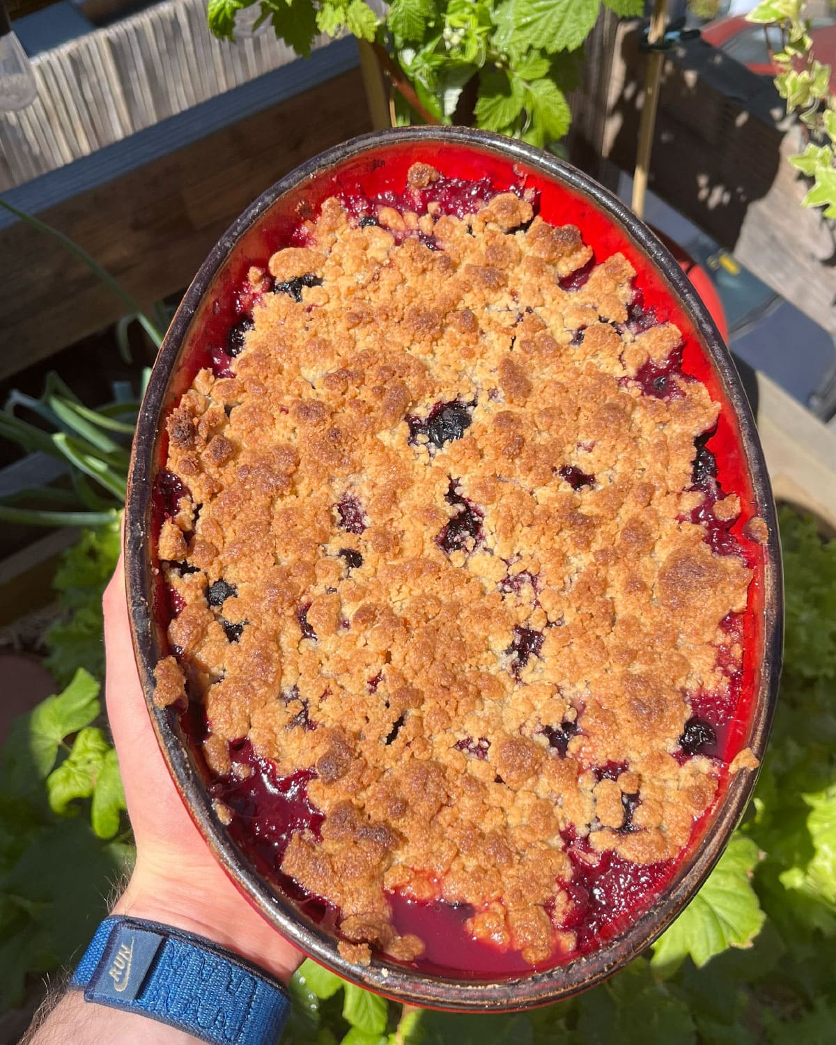 Crumble pommes et fruits rouges